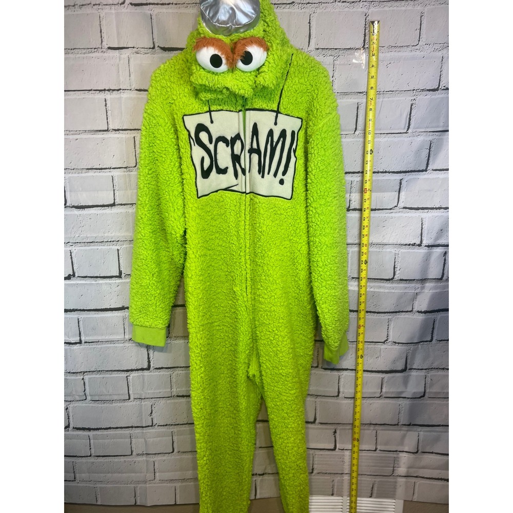 Sesame Street Oscar the Grouch Spirit Halloween Union Suit Jumpsuit Neon L/XL